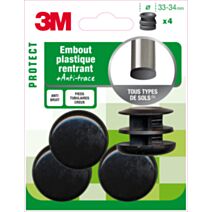 Embout plastique rond Ø33-34mm - 3M